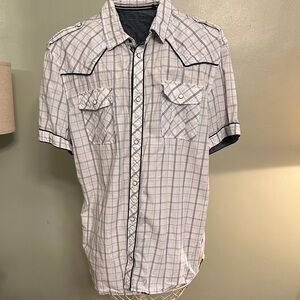 Buffalo David Bitton Light Blue Plaid Button Down Shirt